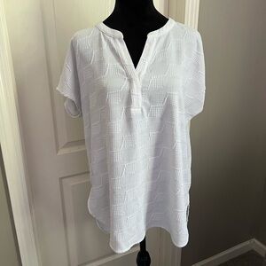 Alfani White Textured Blouse